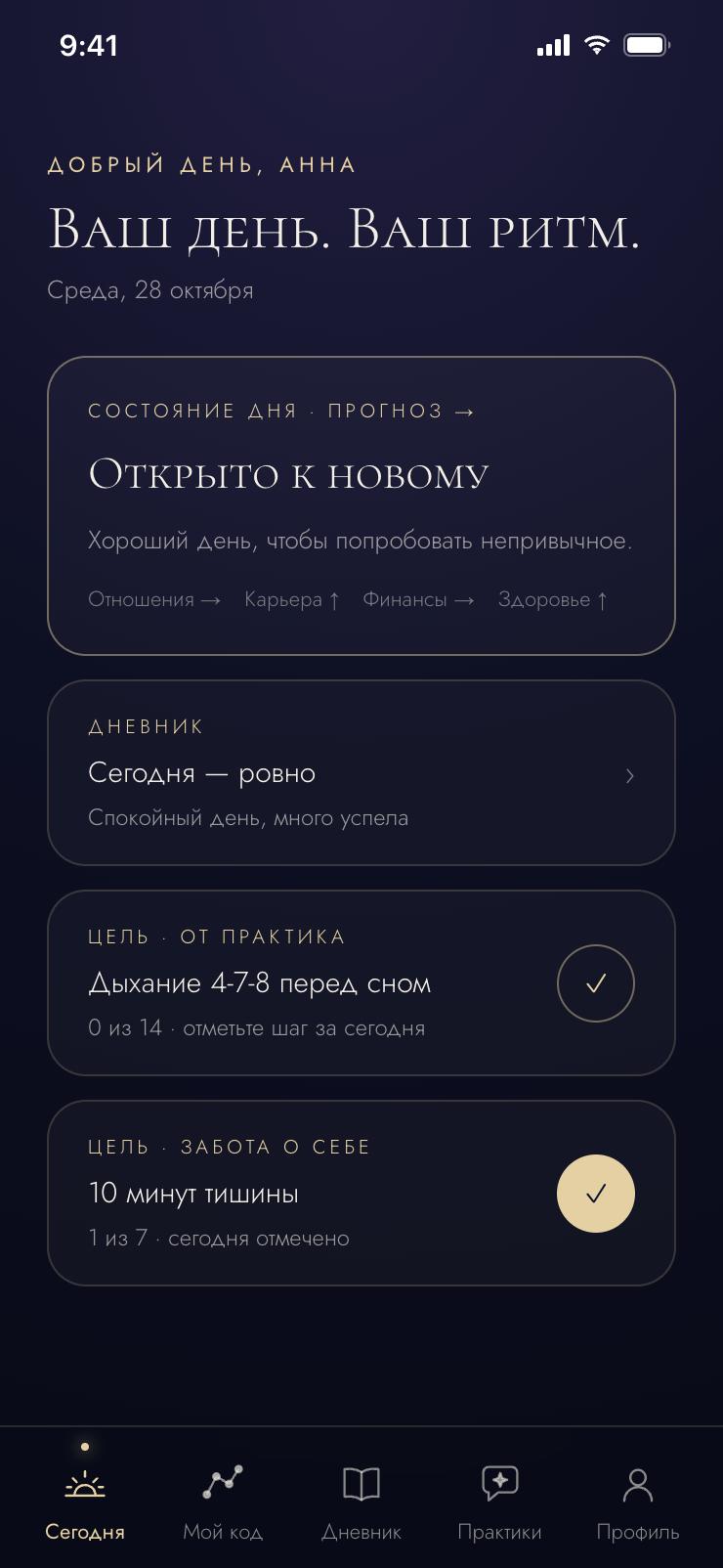 Экран «Сегодня»